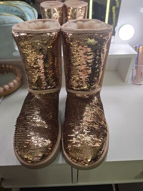 UGG Rose Gold Sequin Shearling Boot
